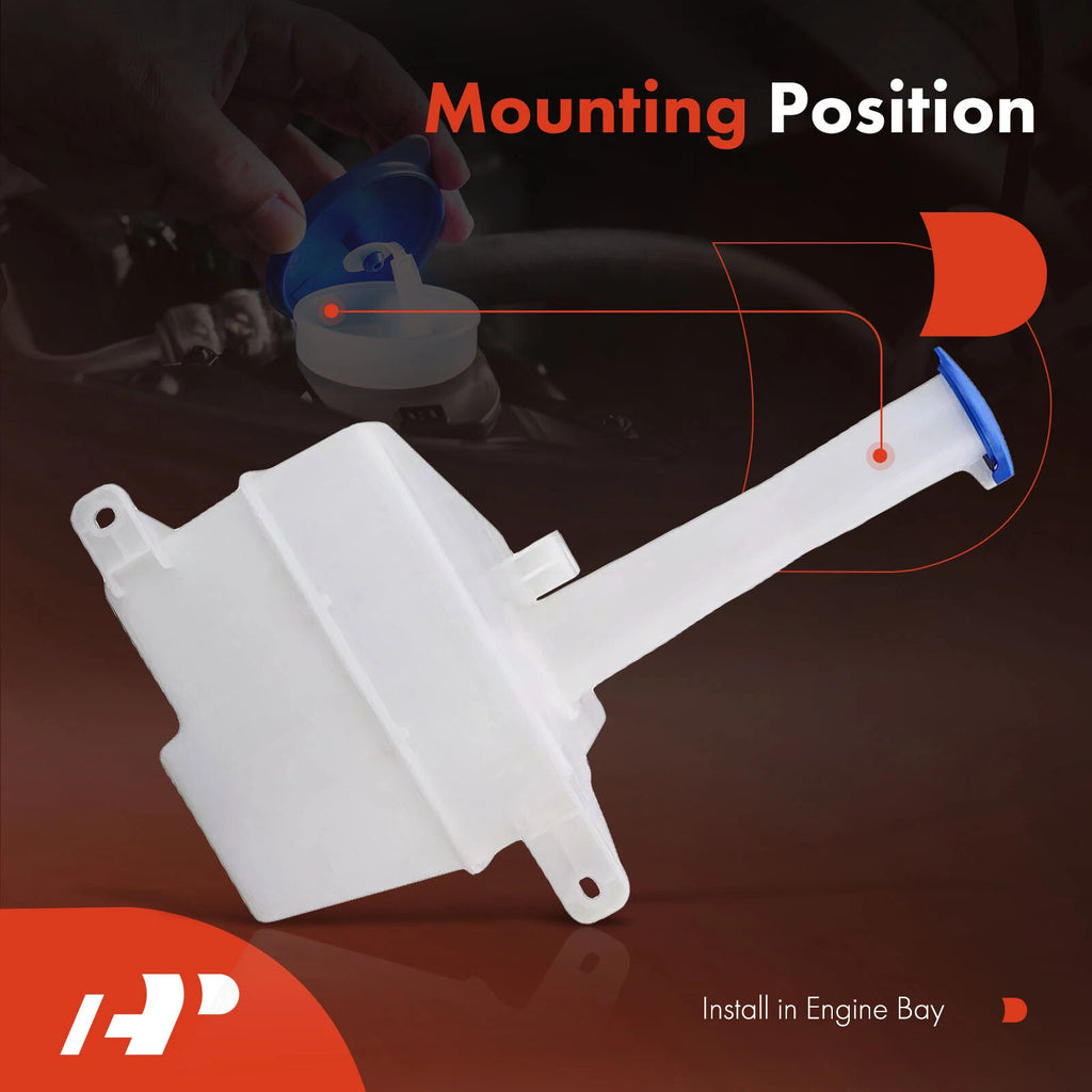 Windshield Washer Reservoir with Cap & Pump for Hyundai Sonata (1999–2005)