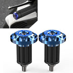 CNC 7/8" Handlebar Grips for Dirt Bike (Handle Bar End Cap Plugs, Blue)