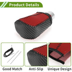 Car Gear Shift Knob Cover for Honda Civic 2016-2021 Black Carbon Fiber Red