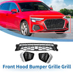 Front Lower Bumper Grille for Audi A3L (2021–2024) Black Sport Style