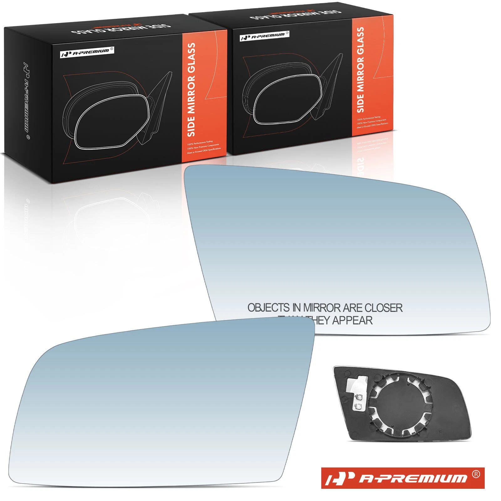 Pair Heated Blue Power Mirror Glass for BMW 525i 528i xDrive (2006–2010)