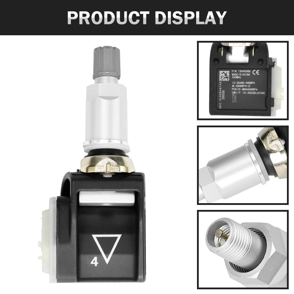 Set of 4 TPMS Tire Pressure Sensors for Chevy Silverado GMC (84152501, 84338125)