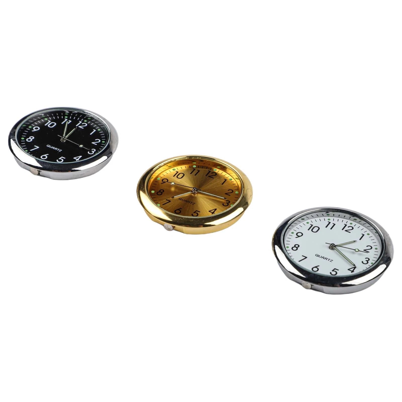 3 Pack Dashboard Clocks 40mm with Glow Hands for Car and Marine Use