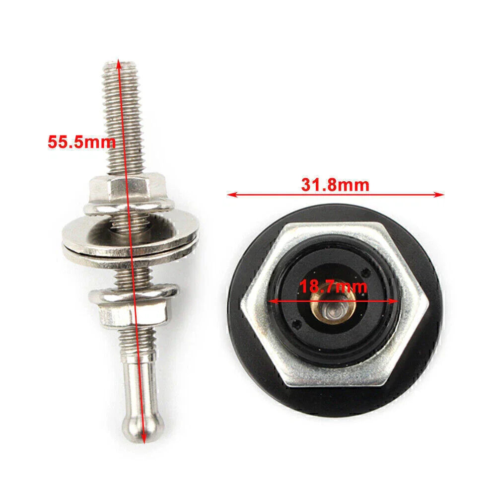 Red Push Button Quick Release Hood Pins for Universal Cars