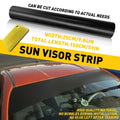 Matte Black Vinyl Windshield Sun Strip for Universal Fit 
