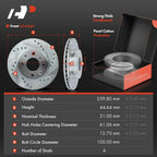 Front Drilled Brake Rotors & Ceramic Pads for Honda Civic (1990–2000)