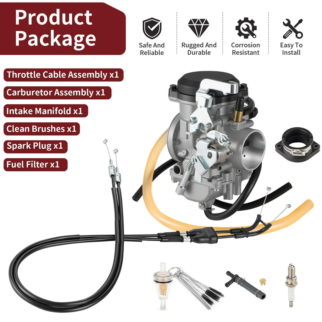 Carburetor Assembly 15004-0073 for Kawasaki KLR650 (2008–2018) with Throttle Cable