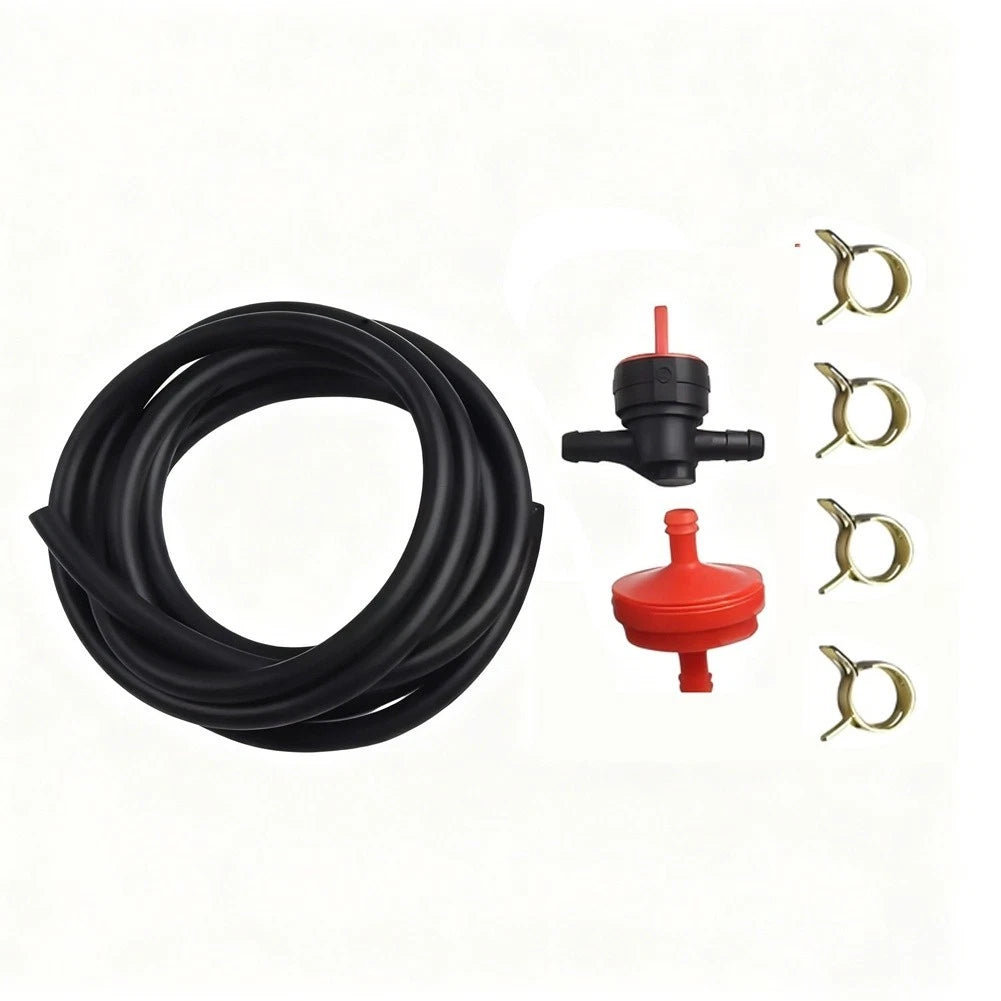 Fuel Line Hose with Inline Filter and Shut Off Valve for Small Engines (14 Inch)