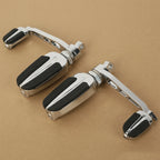 Chrome Slipstream Foot Pegs & Heel Rest for Harley Dyna Softail Sportster