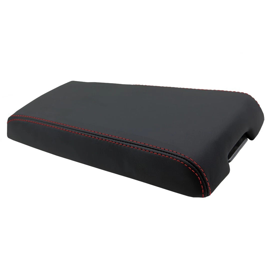Leather Synthetic Console Armrest Cover for Jeep Liberty (2008–2013) Red Stitch