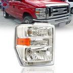 Headlight for Ford E150 E250 E350 (2008-2014) Chrome Housing Halogen
