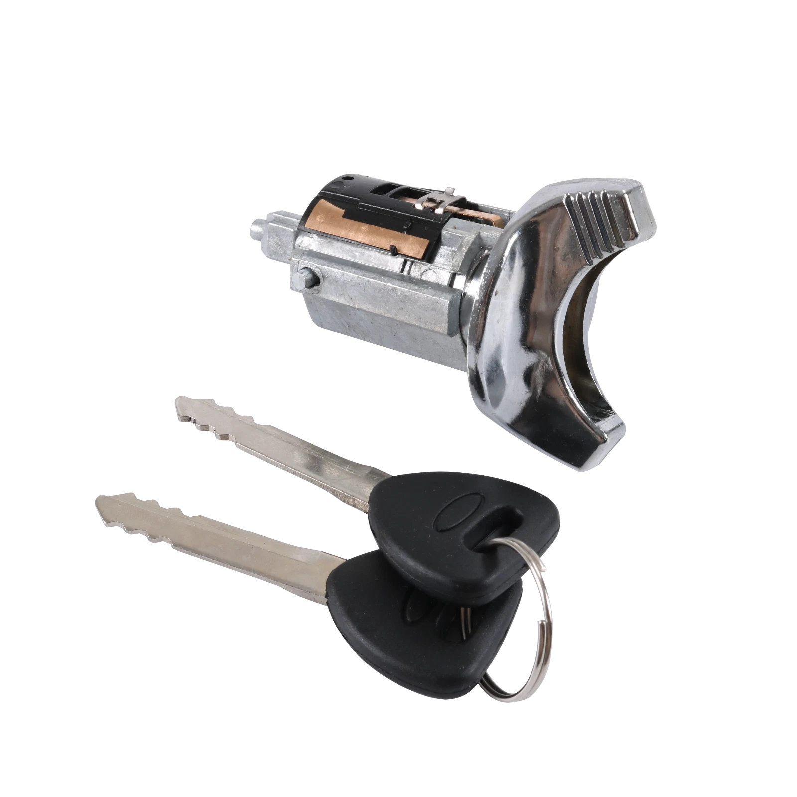 Set of 2 Ignition Key Switch Lock Cylinder & Chrome Tumbler for Ford