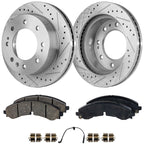 Disc Brake & Pad Kit for Chevy Silverado 2500 HD (2020) Cross-drilled