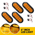 Set of 4 Amber 10 LED Truck Marker Trailer Oval Lights for
