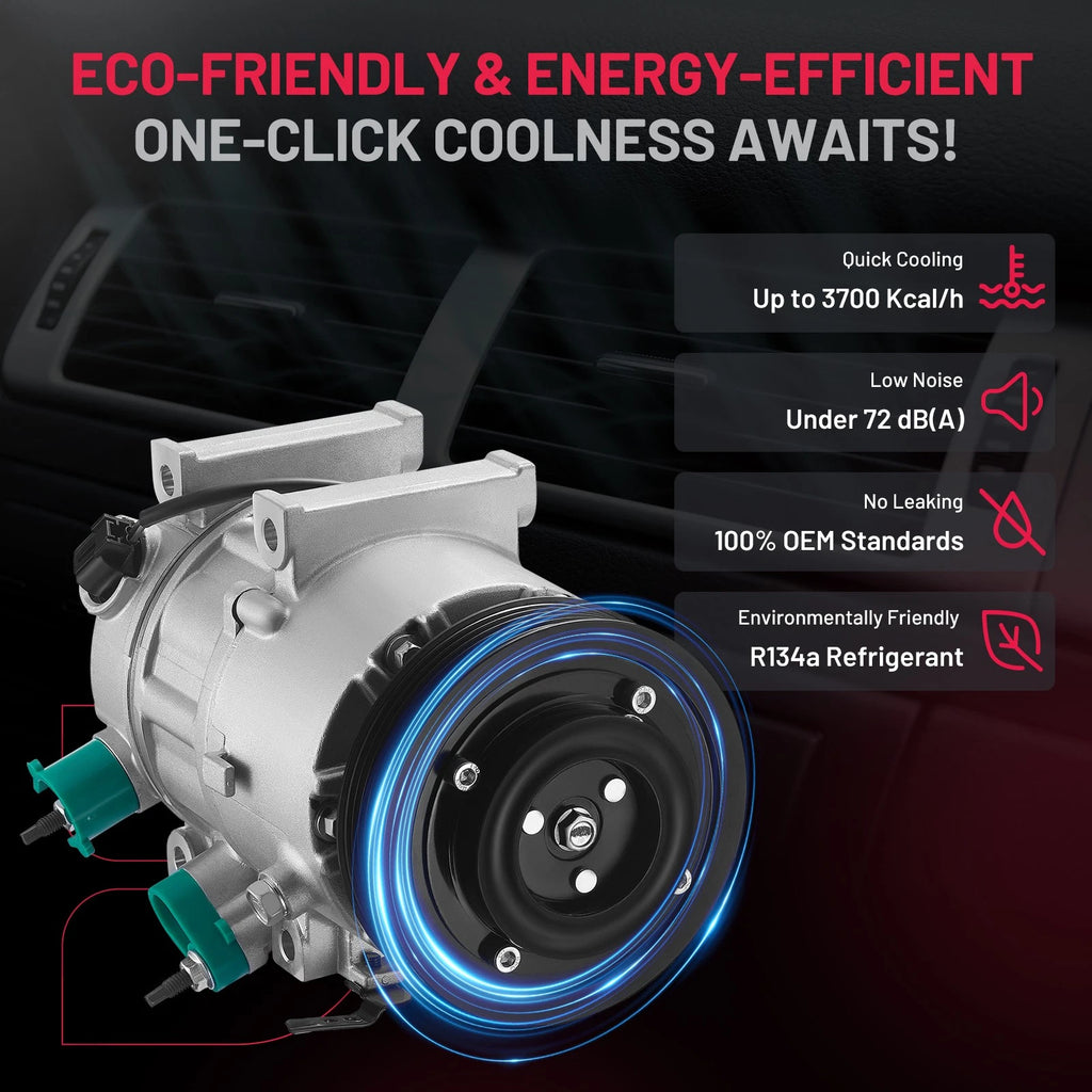 A/C Compressor with Clutch for Hyundai Sonata, Kia Optima (2011–2014) 2.0L 2.4L