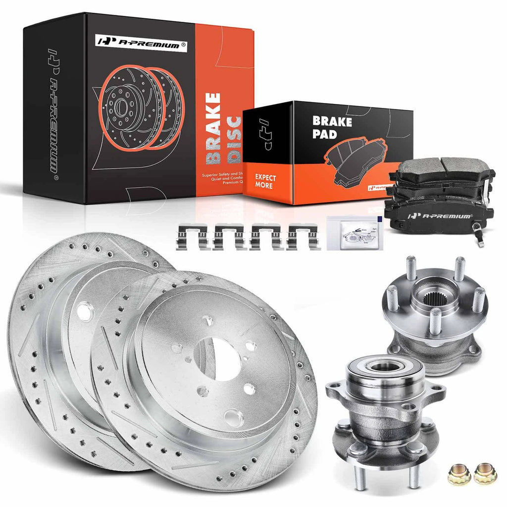 Rear Drilled Rotors & Brake Pads Set for Scion FR-S Subaru BRZ (2013–2020)