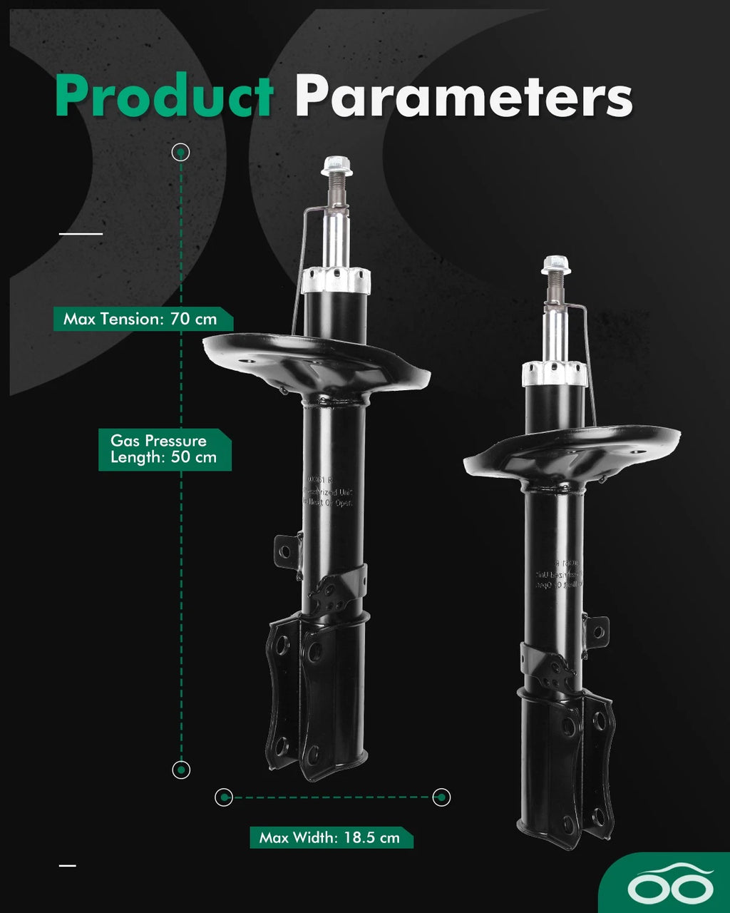 Rear Pair Shocks & Struts for Toyota Camry (2002–2003)