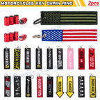Double-Sided Embroidered Keychain Key Tag for Motorcycles (Tire Valve Cap) (2021–2024)