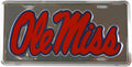 Chrome License Plate for OLE MISS REBELS Car Truck (University of Mississippi)