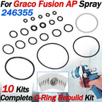 10 Kits Complete O-Ring Seal Rebuild Kit for Graco Fusion AP (N/A)