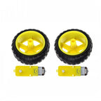Set of 4 Plastic Tires with DC 6V Gear Motor for Arduino Smart Robot Car