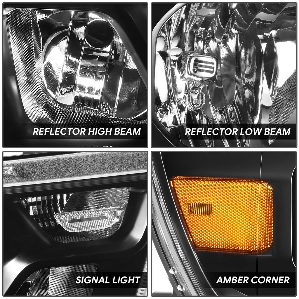 Headlight Assembly for Ram 1500 (2019–2024) Black Housing Amber Corner