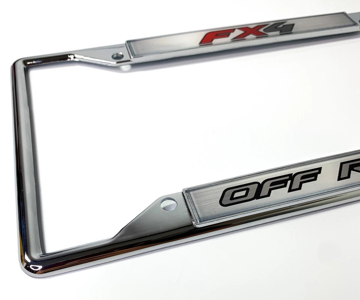 License Plate Frame Chrome With Off Road Script Logo for Ford F-150 FX4 (2015–2020)