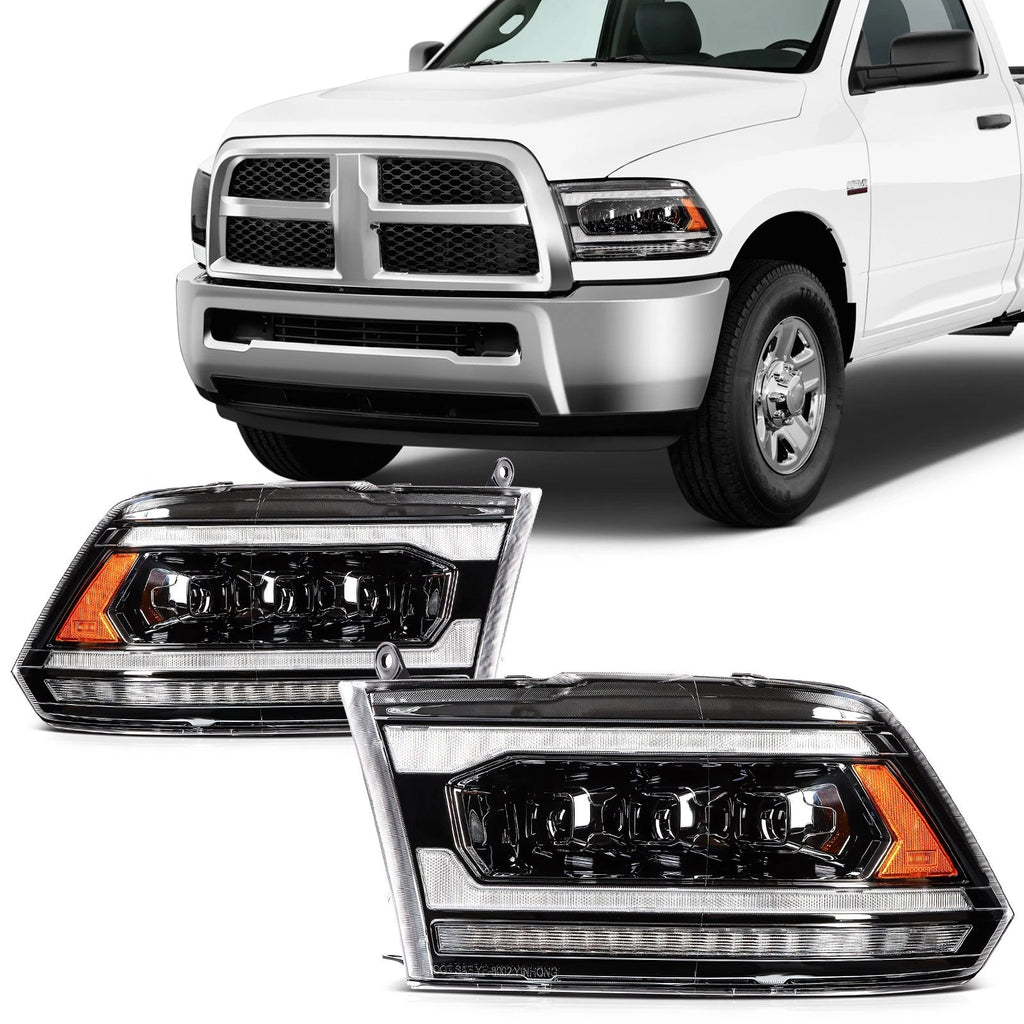2X LED Headlight Assembly for Dodge Ram 1500 2500 3500 (2009–2018)