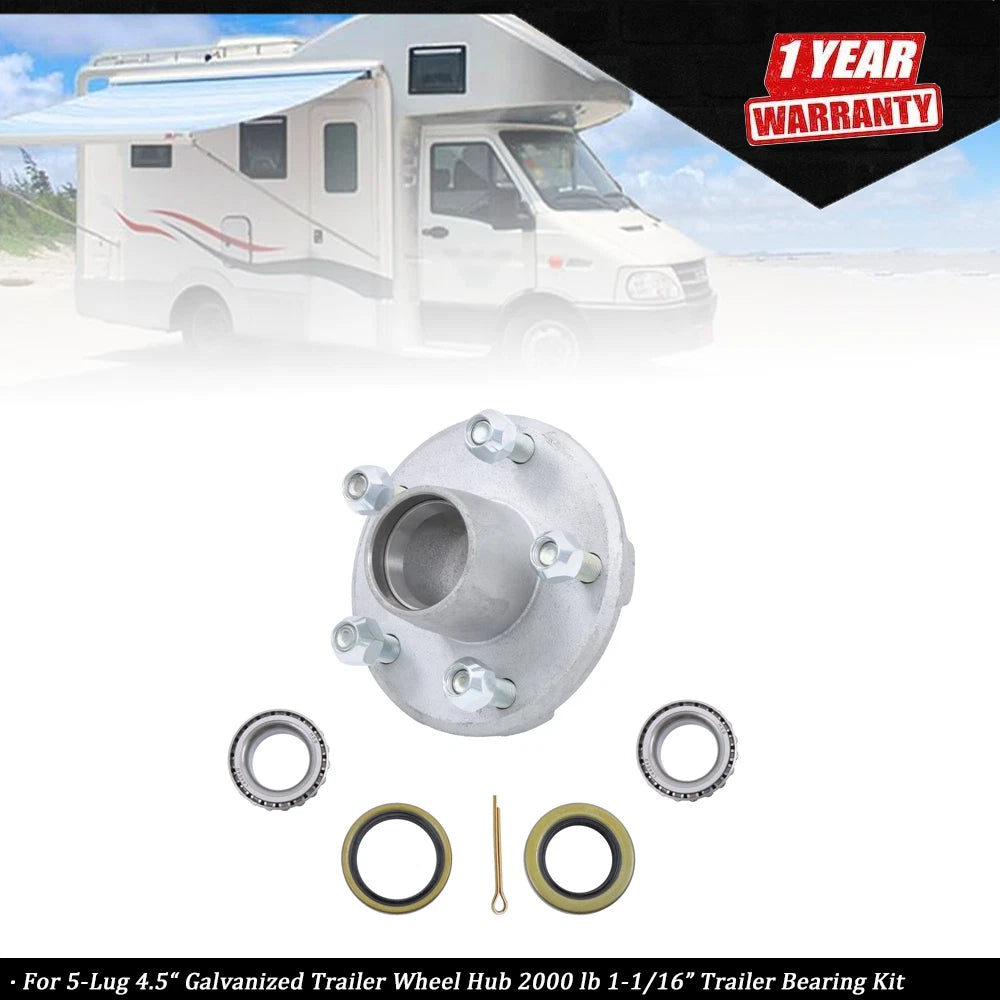 Trailer Bearing Kit for 5-Lug Trailer Wheel Hub (2000 lb)