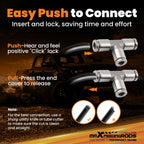 2X Union Tee Fitting Adapter for Air Hose (Push to Connect)