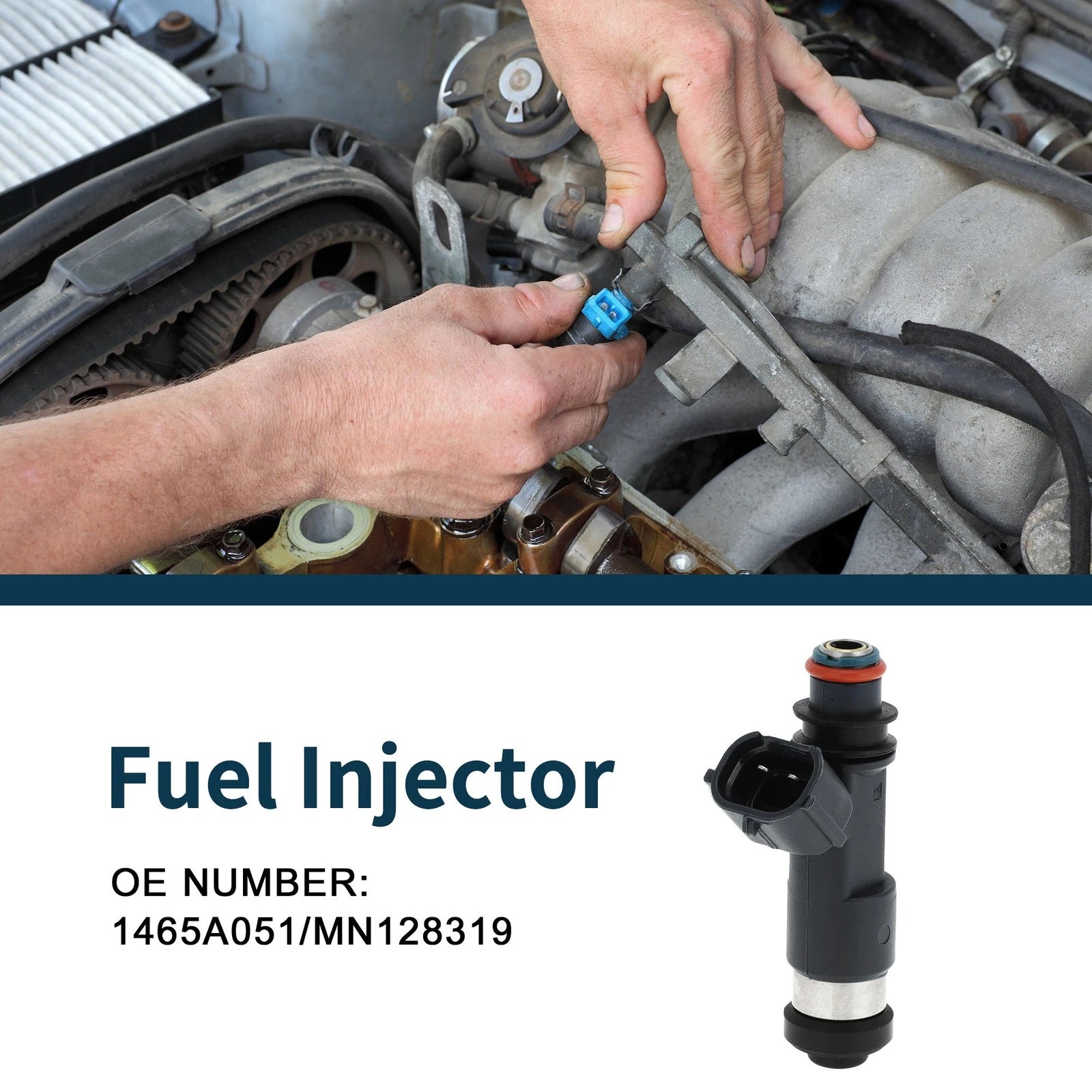 Fuel Injector No. 1465A051 for Mitsubishi Eclipse GS (2006–2012) 1 Pc Black