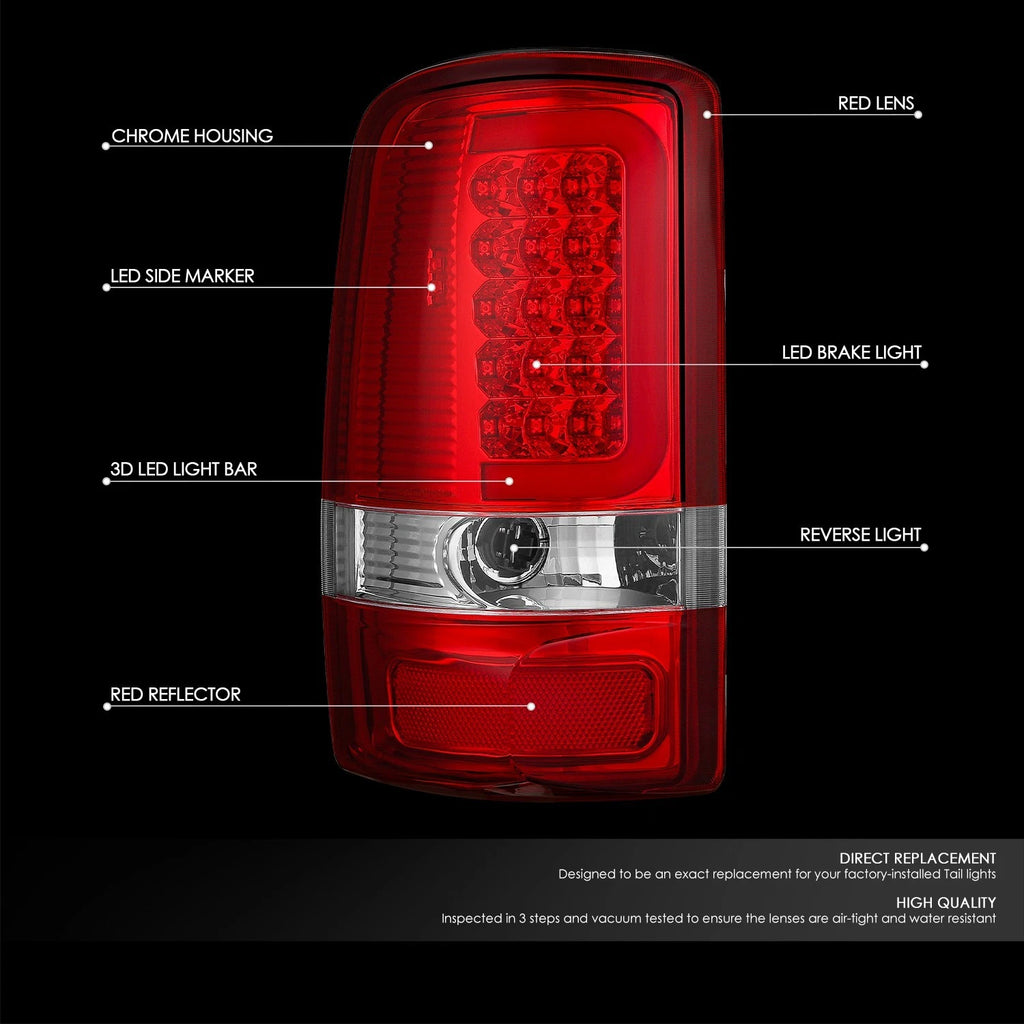 LED C-Tube Tail Brake Light Lamp for Suburban Yukon XL 1500 2500 (2000–2006)