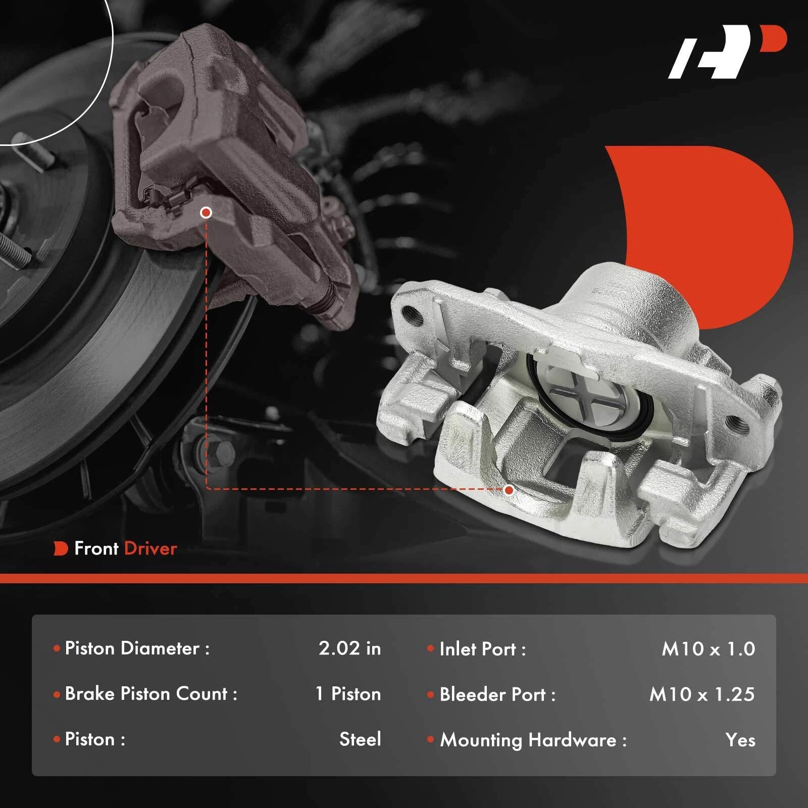 Front Left Brake Caliper with Bracket for Honda Big Red 700 (2009-2013)