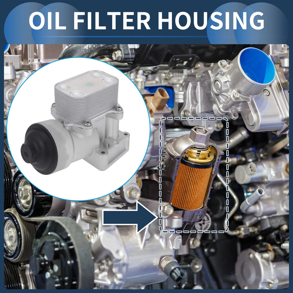 Engine Oil Cooler Filter Housing for Audi A3 Q3 Quattro (2013–2020) No. 03L115389B