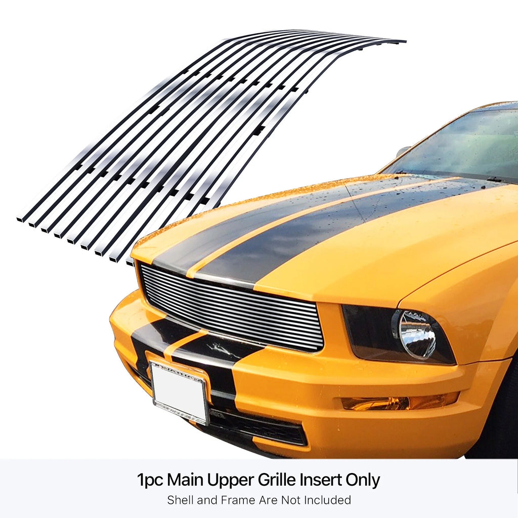Stainless Chrome Billet Grille Insert for Ford Mustang V6 (2005-2009)