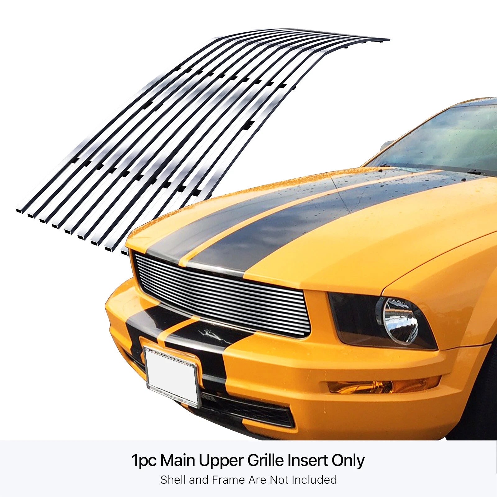 Stainless Chrome Billet Grille Insert for Ford Mustang V6 (2005-2009)