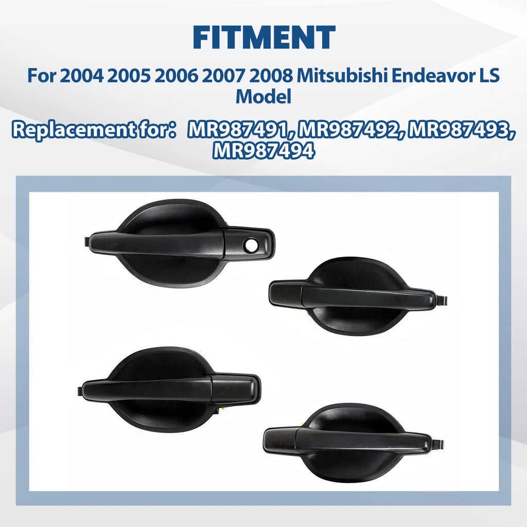 Set of 4 Exterior Door Handles for Mitsubishi Endeavor (2004–2011)