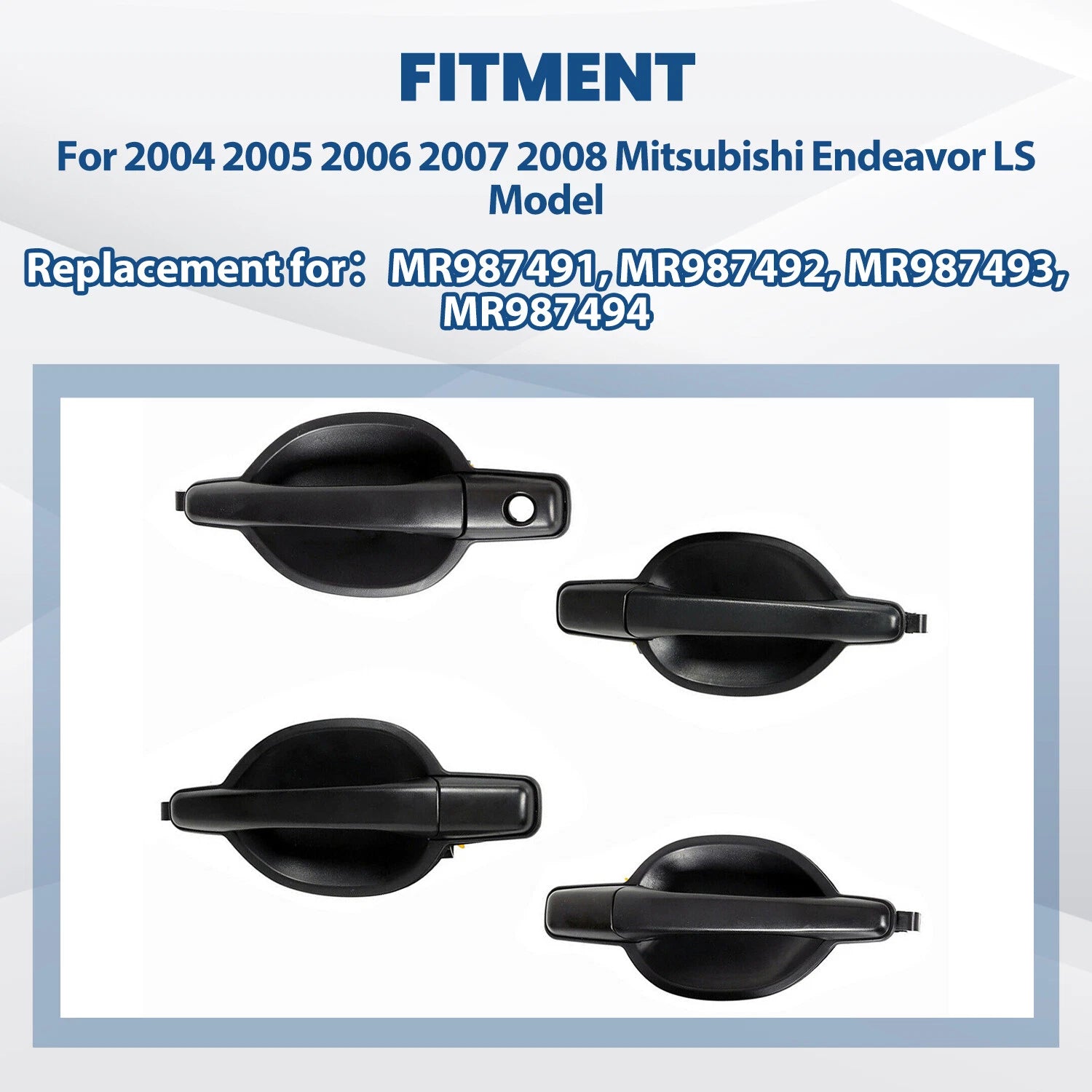 Set of 4 Exterior Door Handles for Mitsubishi Endeavor (2004–2011)