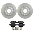 Set of 4 Hella Rear Rotors & Bosch QuietCast Disc Brake Pads for A3 Eos Passat (2006–2016)