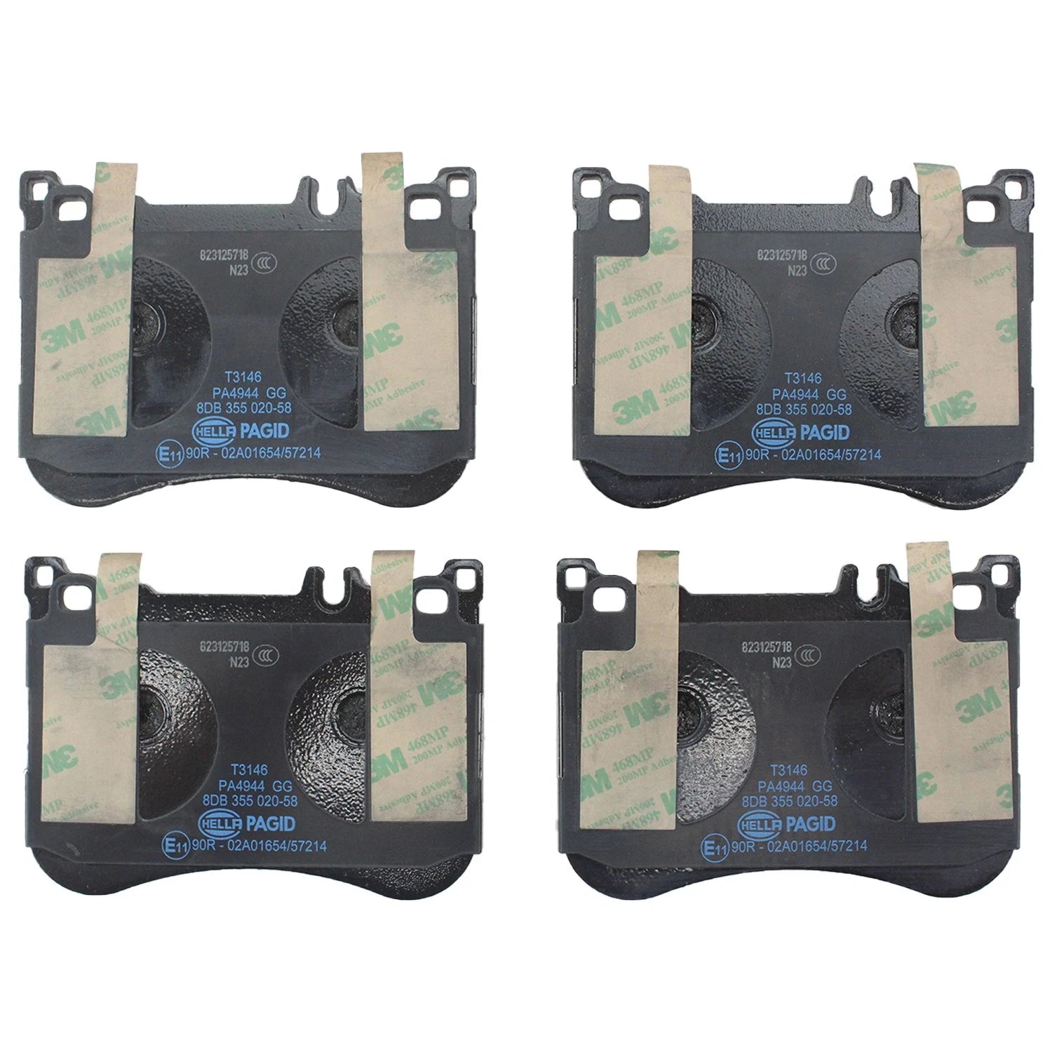 Set of 4 Hella Front Low-Metallic Disc Brake Pads for MB C257 W213 C238 W222