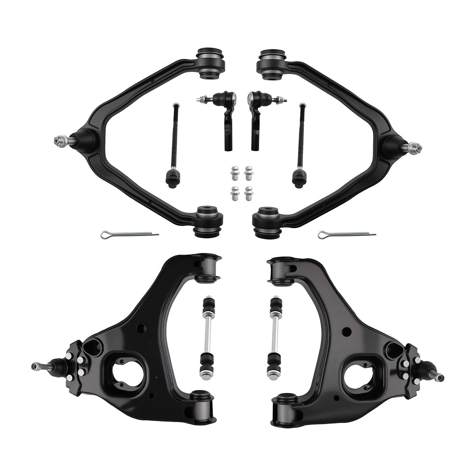 Set of 10 Front Control Arms Sway Bar Tie Rods for Chevy Silverado 1500 (1999–2006)