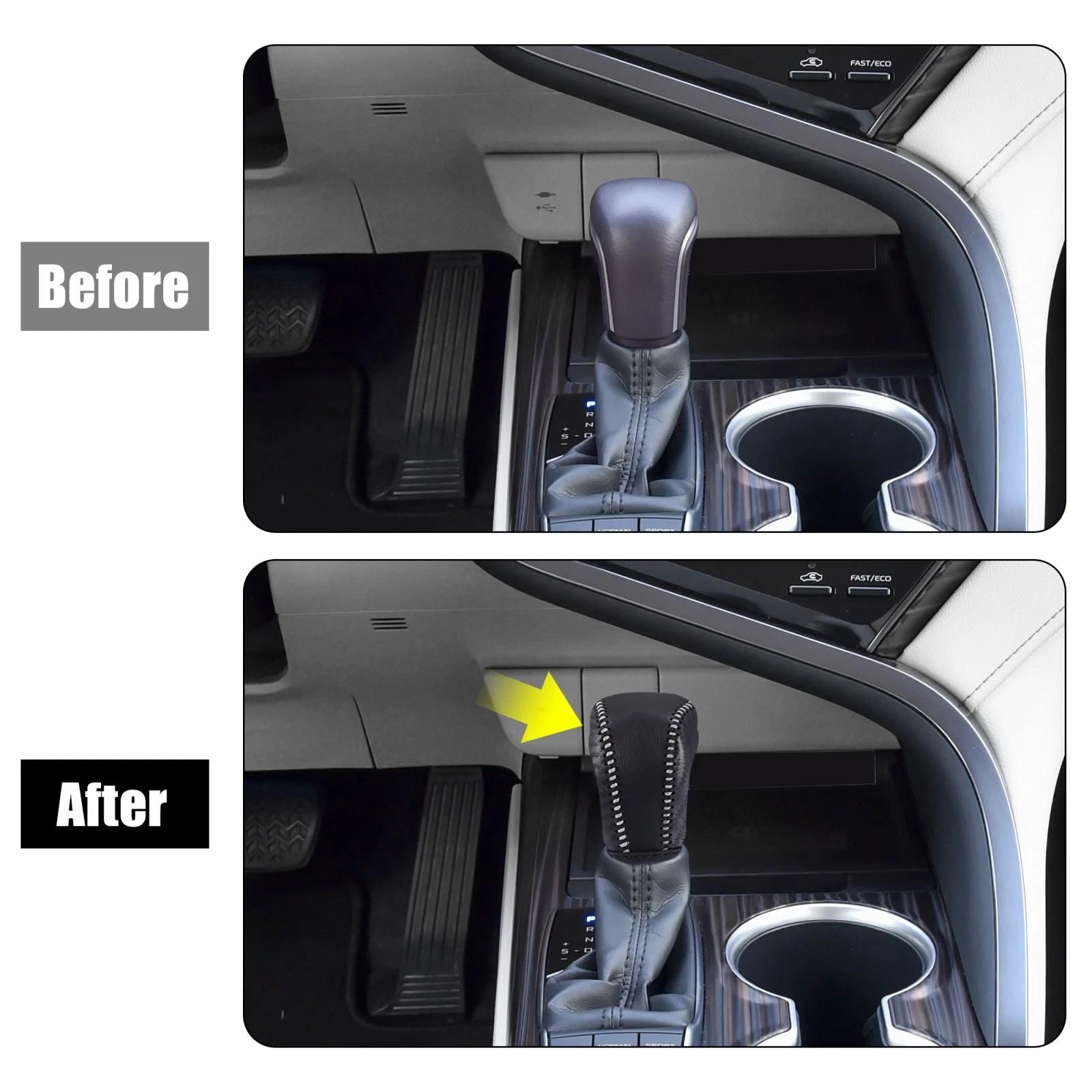 Gear Shift Knob Cover for Toyota Camry (2017–2021), Avalon (2019–2021), Corolla (2019–2021) Black