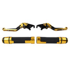 Gold Extendable Brake Clutch Lever Grip Set for Honda Forza 250 300 (2018–2023)