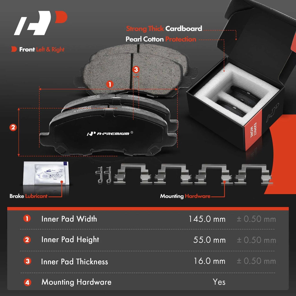 Front Drilled Brake Rotors & Ceramic Pads for Mitsubishi Outlander (2003–2023)
