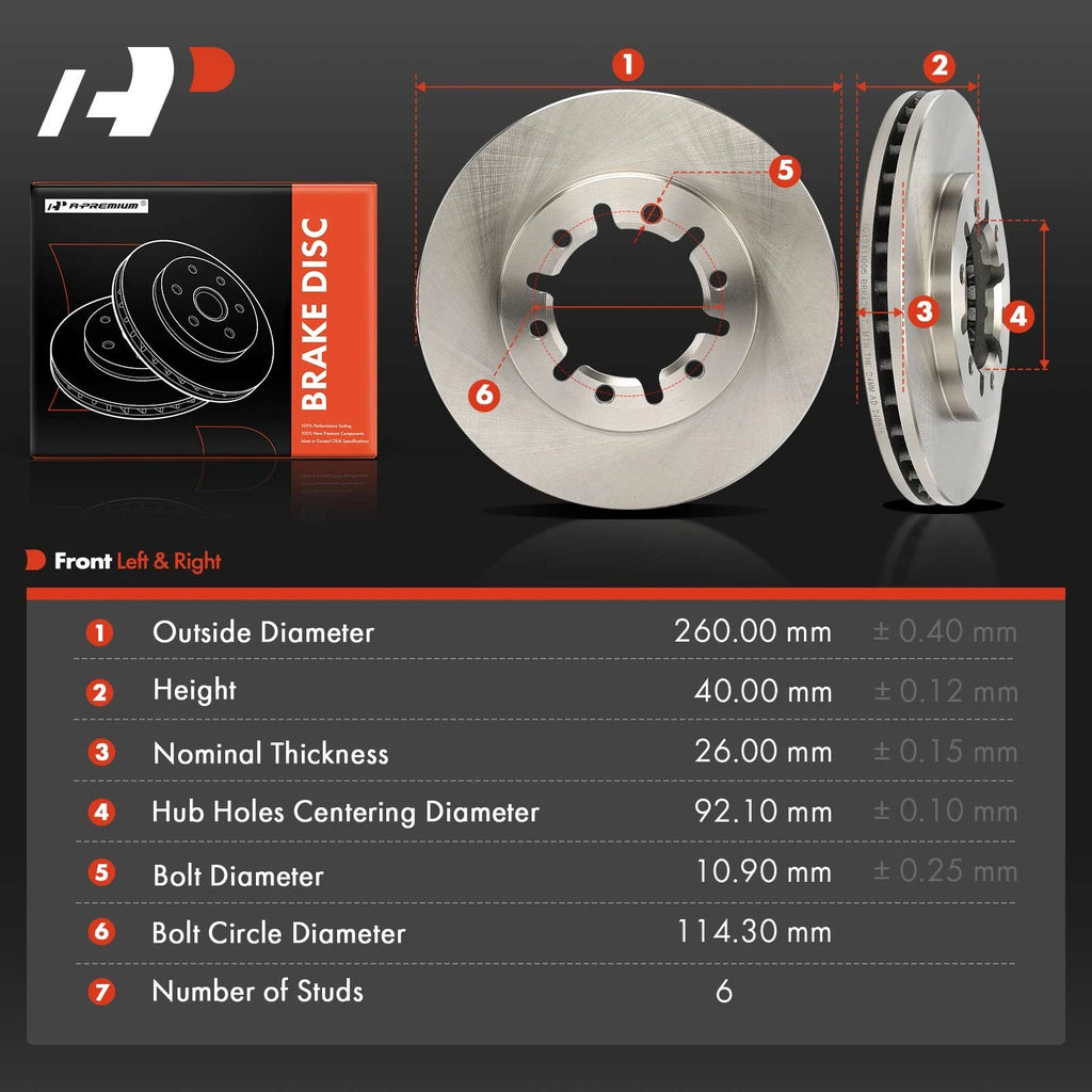 Front Side Disc Brake Rotors for Nissan Frontier (1998-2004)