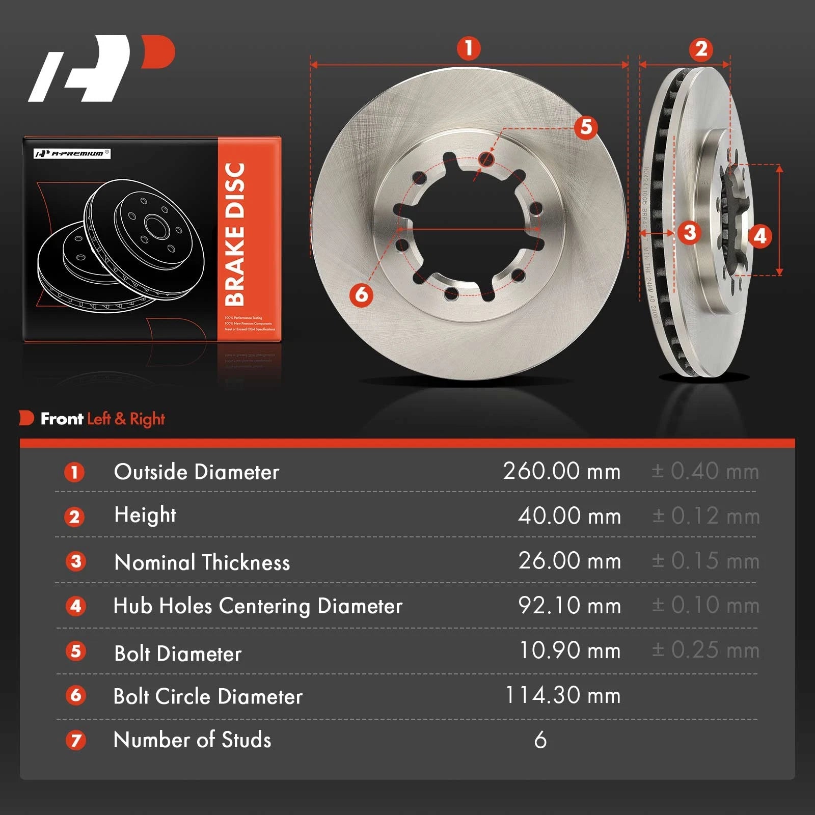 Front Side Disc Brake Rotors for Nissan Frontier (1998-2004)