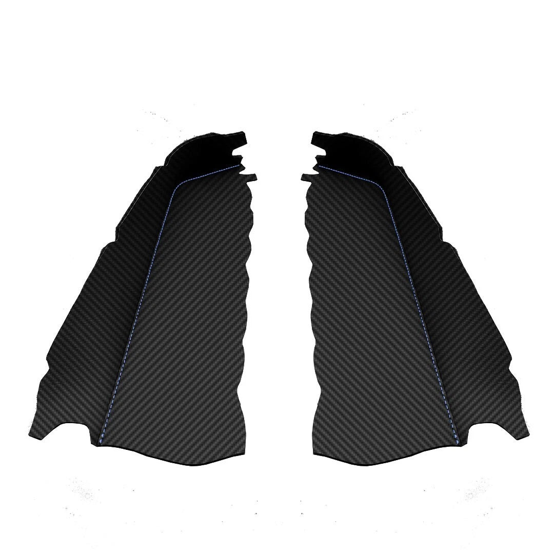Door Panel Armrest PVC Carbon for Ford F150 Lariat (2015–2020) Blue Stitch
