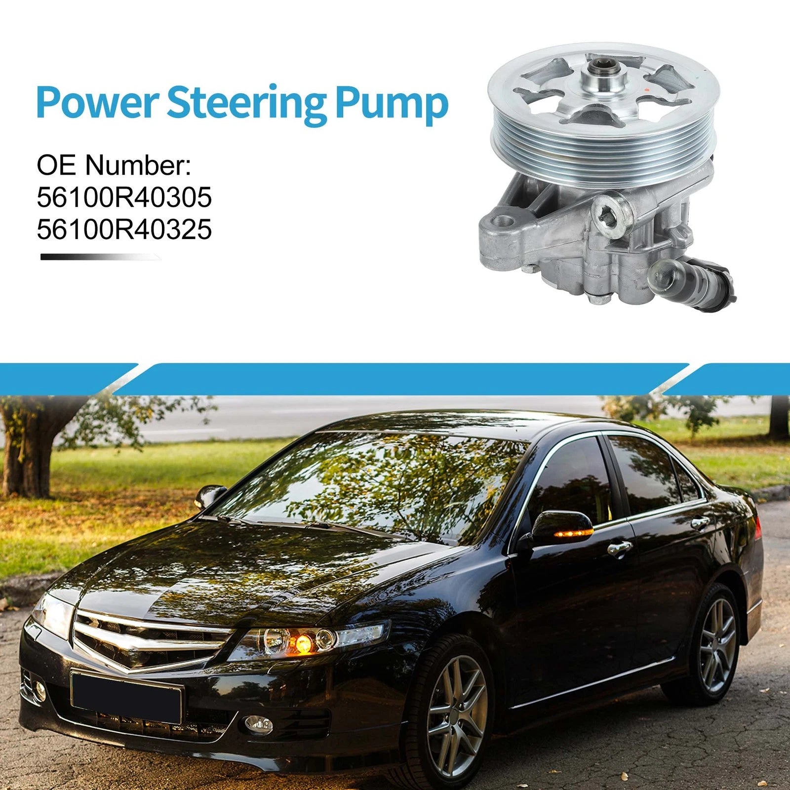Power Steering Pump with Pulley No. 56100R40A03 for Honda Accord (2008–2012)