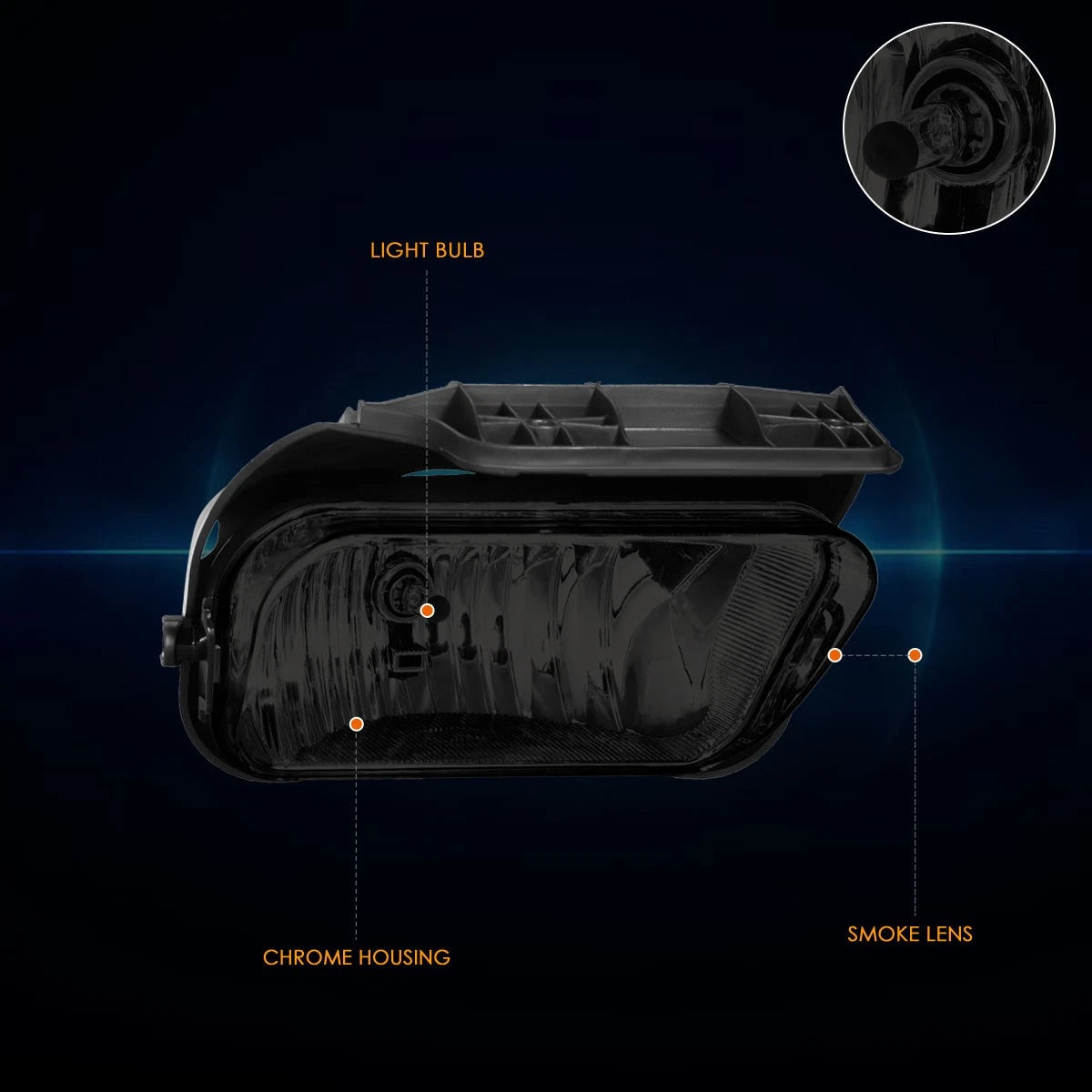 Smoke Lens Fog Lights for Chevy Silverado 1500-3500 HD (2004–2007)