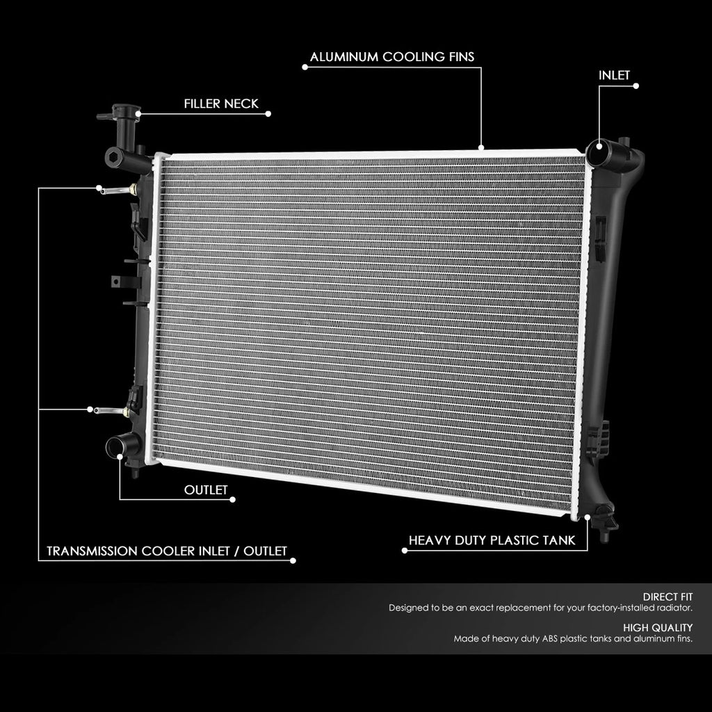 Aluminum Replacement Radiator for Kia Forte Koup (2010–2013) DPI 13132